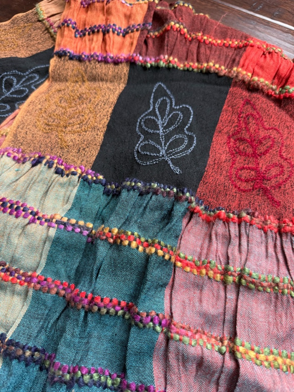Colorful Patchwork Boho Scarf - Multi Color - Picture 3 of 4